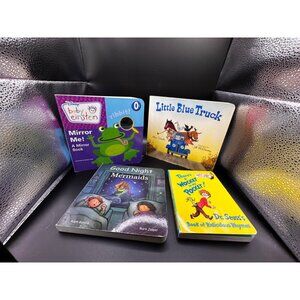 4 Board Books Baby Einstein Dr. Seuss Little Blue Truck Good Night‎ Mermaids